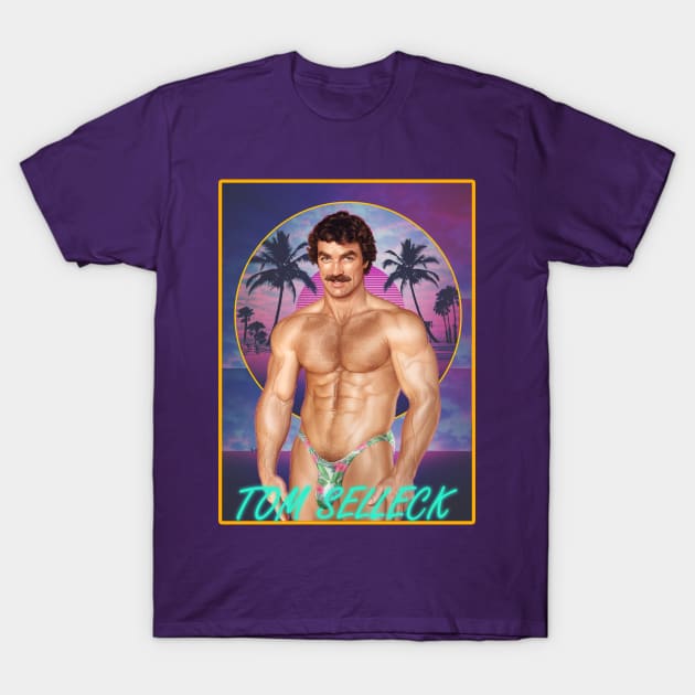 Tom Selleck Retro Vibe T-Shirt by huskaria